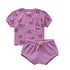 Sproet & Sprout Purple Rollerskates Print Elastic T-Shirt & Waffle Baby Short